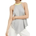 thumbnail image 1 of Free People Womens Twin Peaks Halter Top Shirt, Grey, Small, 1 of 2