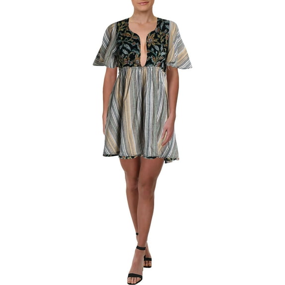 Free People Womens Under The Sun Mini Short Tunic Dress