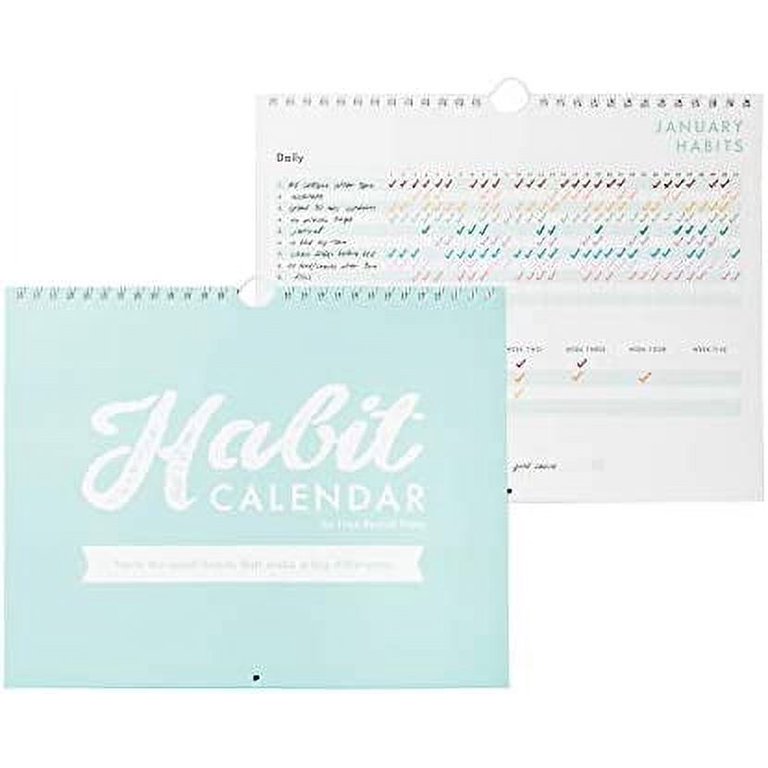 Free Period Press Habit Tracker Calendar & To Do List Planner, Spiral Bound  Habit Tracker with Writable Goals, 12 Months Undated, 8