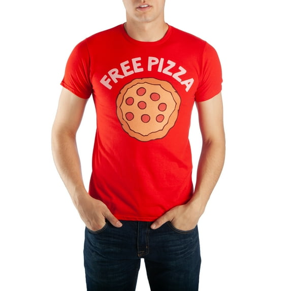Free Pizza Guy Cosplay Men’s Red Crew Neck Tee - S