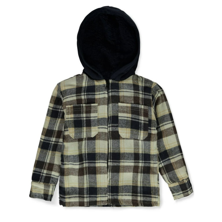 Ll Bean Fleece Lined Flannel Shirt With Hood Ll Bean Flannel