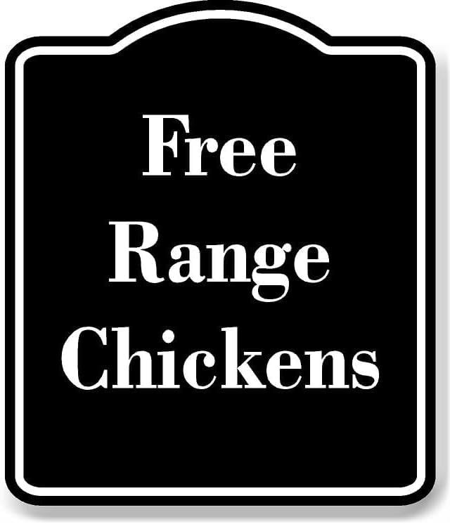 Free Range Chickens BLACK Aluminum Composite Sign Aluminium Composite ...