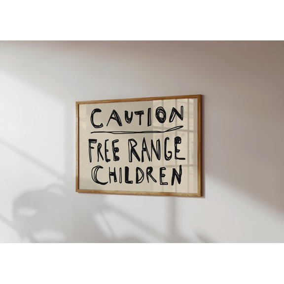 Free Range Children Playroom Homeschool Sign Horizontal