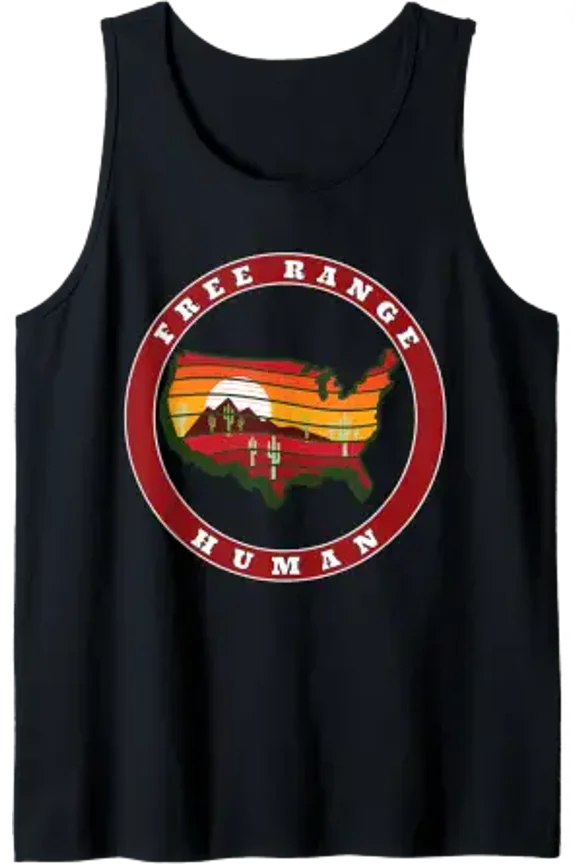 Free Range Human Mountain Hiking Nomad Camping Adventure Tank Top Size S-3XL