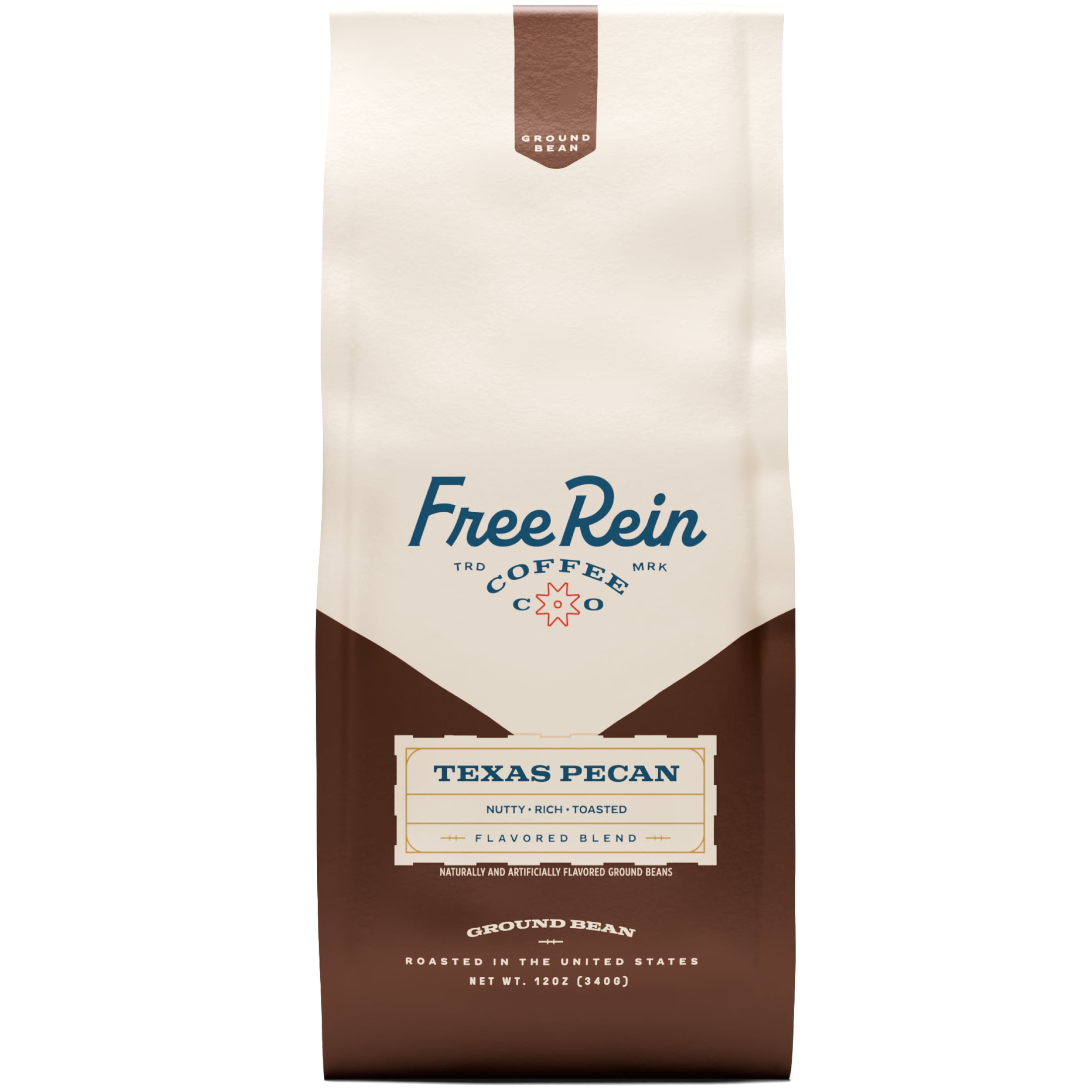 Free Rein Coffee Company, Texas Pecan Medium Roast Ground Coffee, 12oz Bag