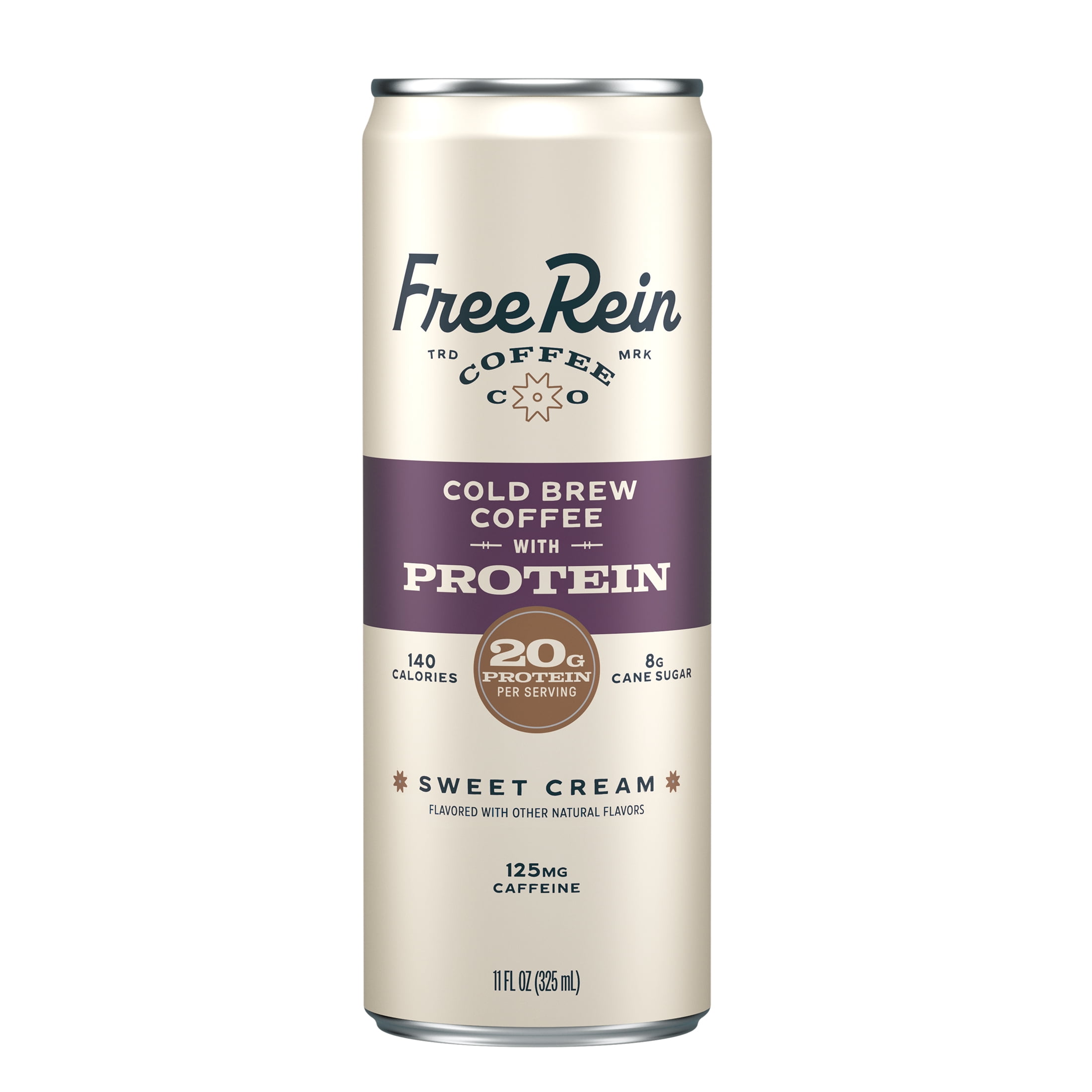 Free Rein Coffee Company Ready to Drink Sweet Cream Protein Cold Brew, 11 fl oz Can