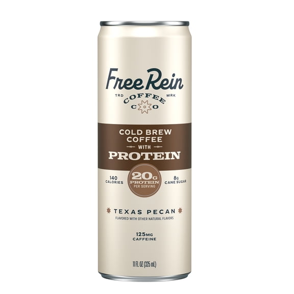 Free Rein Coffee Company Ready to Drink Texas Pecan Protein Cold Brew, 11 fl oz Can