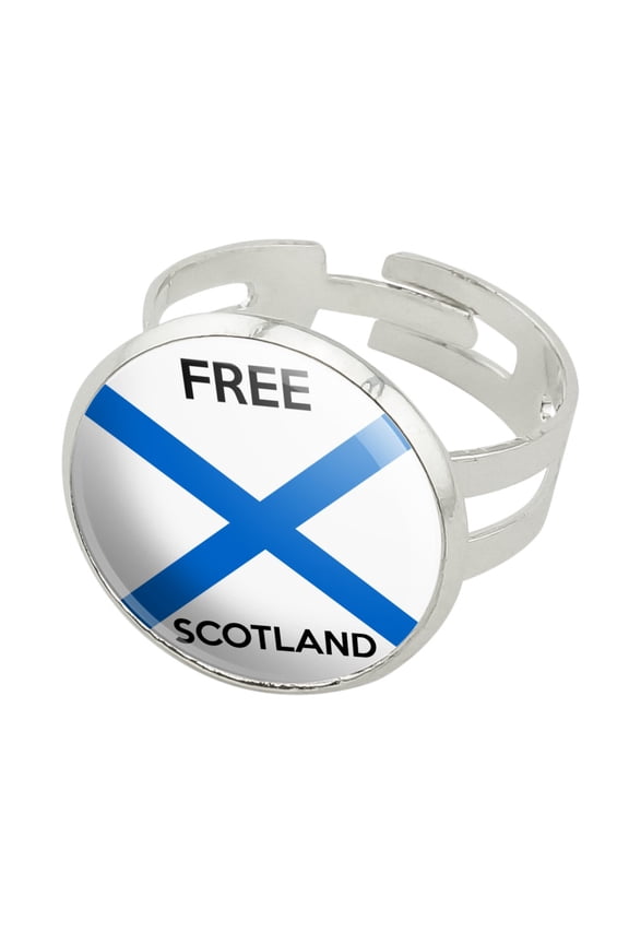 Free Scotland Scottish Independence Party Silver Plated Adjustable Novelty Ring