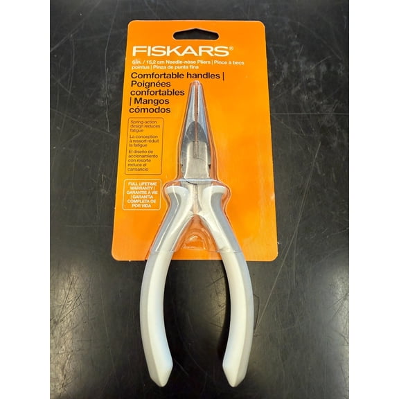 Free Ship Fiskars 6" Needle-nose Pliers Comfortable Handles