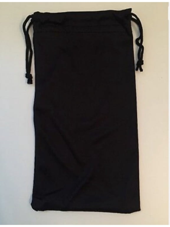Free Ship Order-Buy TWO New LARGE Stout Large Black Microfiber Pouch Tote Drawstring Qty 2 Size 8.5"x 5- FREE SHIP TOO !