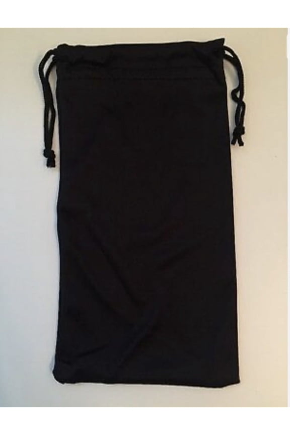 Free Ship Order-Buy TWO New LARGE Stout Large Black Microfiber Pouch Tote Drawstring Qty 2 Size 8.5"x 5- FREE SHIP TOO !