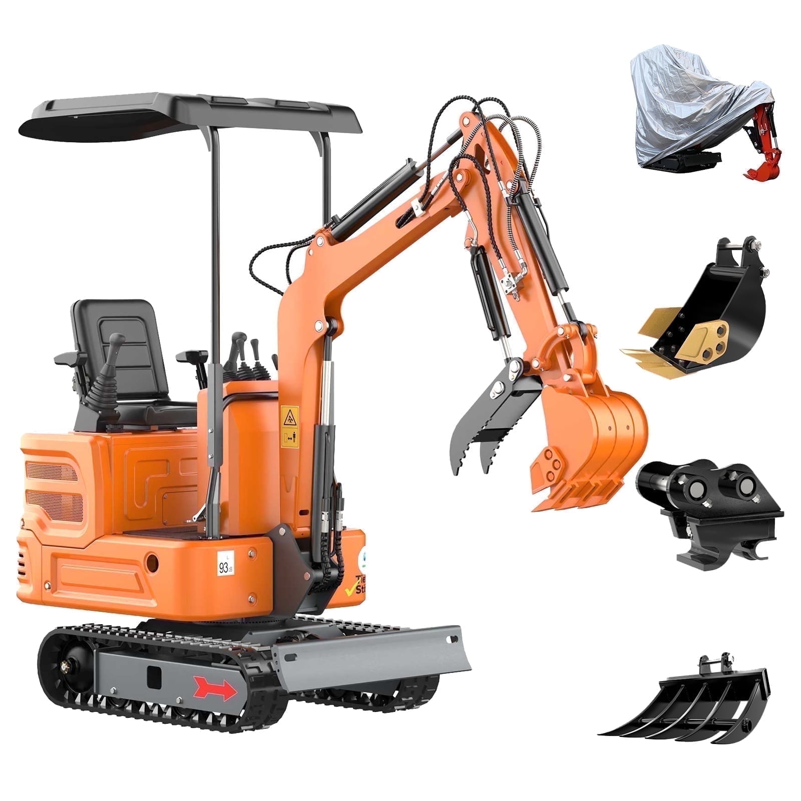 DigMaster 1.2-Ton Mini Excavator Equipped with Pilot System 13.5HP B&S Petrol Engine Suitable for Homes Farms Municipal Parks Etc EPA Certification