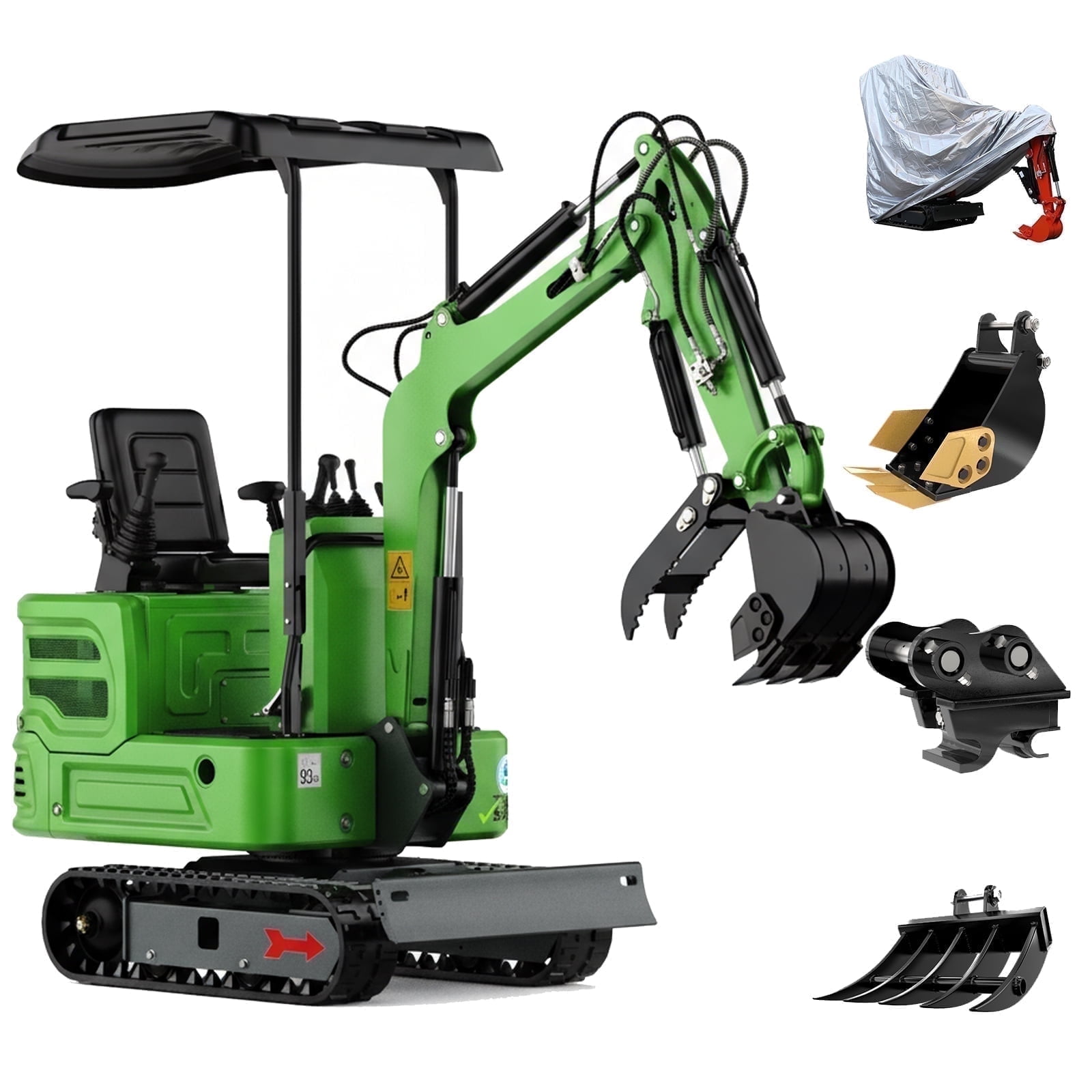 DigMaster 1.2-Ton Mini Excavator Equipped with Pilot System 13.5HP B&S Petrol Engine Suitable for Homes Farms Municipal Parks Etc EPA Certification