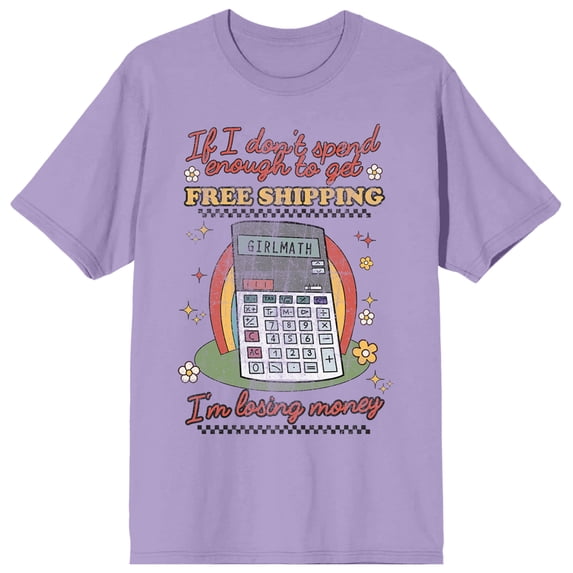 Free Shipping Girl Math Women's Purple Short Sleeve Tee