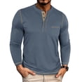 thumbnail image 1 of Free Shipping Henley Long Sleeve Shirts for Men Regular-Fit Lightweight Casual Button T-Shirts Basic Button Tee Tops Fall Clothes, 1 of 7