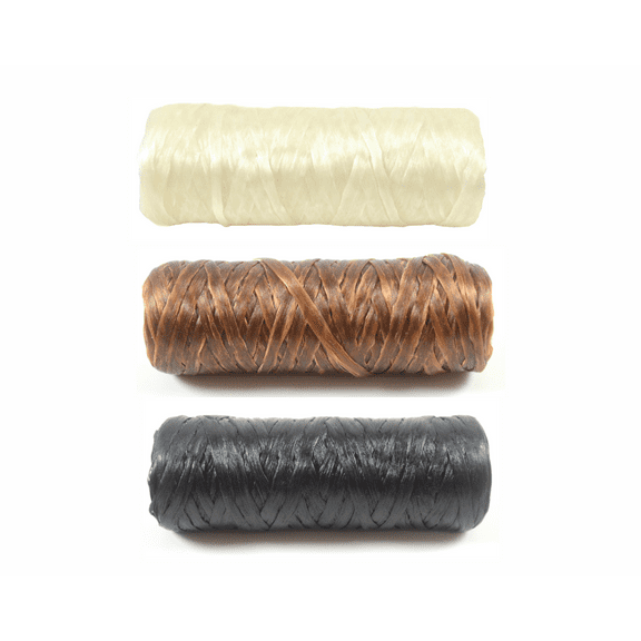 Free Shipping Kulay Bobbin Artificial Deer Sinew Waxed Flat Poly Thread, 60 Yards, 5 Ply, 70 LB Test (Pack of 3 - Brown, White, Black) Free Shipping
