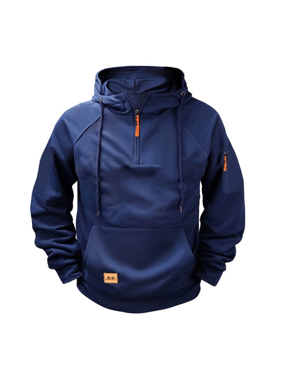 Free Shipping Tactical Hoodies for Men - Military Fleece Lined Cargo Sweatshirt Quarter Zip Pullover Hoodie Workout Gym Mens Fashion