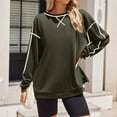 thumbnail image 1 of Free Shipping Women's Oversized Sweatshirts Side Zipper Fleece Lined Crewneck Pullover Tops Warm 2025 Fall Trendy Clothes, 1 of 7