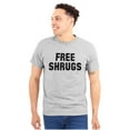 thumbnail image 1 of Free Shrugs Sarcastic Antisocial Gym Plus Size Crewneck Graphic Tee Shirt Brisco Brands 5X, 1 of 5