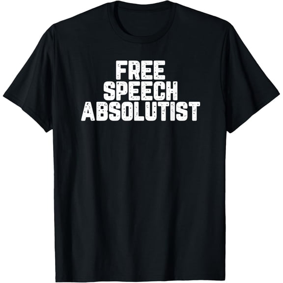 Free Speech Absolutist Vintage T-Shirt men and women can wear, black, white, gifts