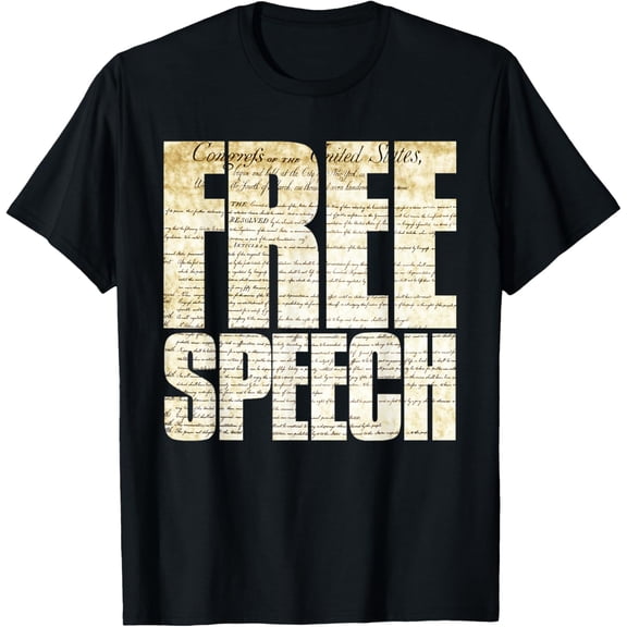 Free Speech (Bill of Rights) T-ShirtMen and women, Black T-shirt, size: Extra large