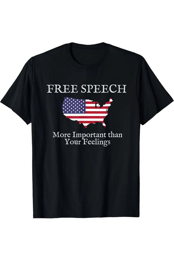 Free Speech Is More Important First Amendment Rights Typography Unisex T-Shirt, S - 5XL