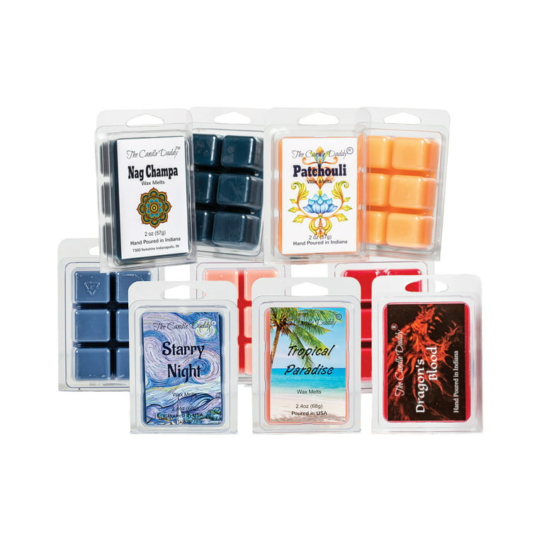 Free Spirit Bundle Combo Set Of Five Scented Wax Melt Cubes - Nag Champa,  Patchouli, Starry Night, Tropical Paradise, Dragon's Blood 