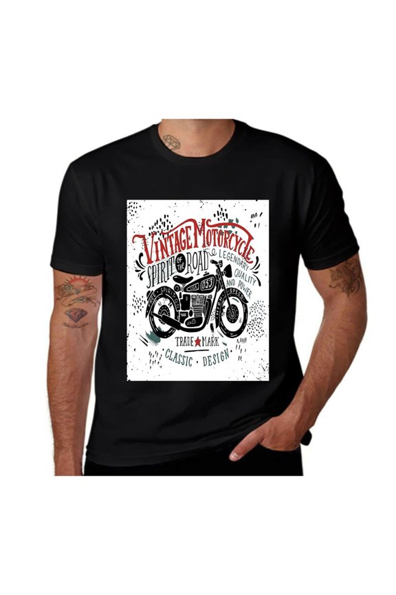 Free Spirit High Speed-Motorcycle-Slate Blue-Vermilion-Black- Casual Streetwea Everyday Tshirt Comfortable Wear tee shirt
