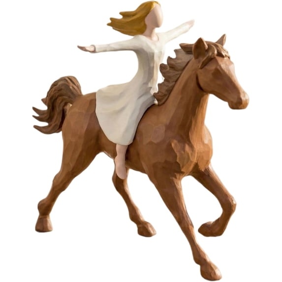 Free Spirit Horse Rider Figurine - Inspirational Gift for Women, Girls, Equestrians - Horse Statue Home Decor, Birthday, Memorial