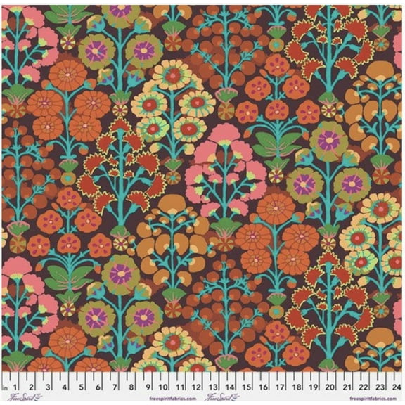 Free Spirit Kaffe Fassett Sprays Brown Cotton Fabric By The Yard