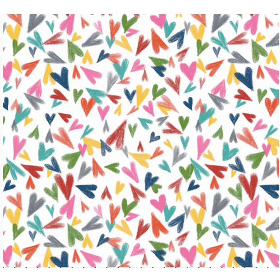 Free Spirit Keiko Goke Oh Happy Day! All My Heart White Fabric By The Yard