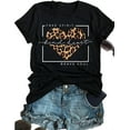thumbnail image 1 of Free Spirit Kind Heart Brave Soul Leopard T Shirt Womens Funny Graphic Short Sleeve Tee Shirts Retro Inspirational Tops, 1 of 4