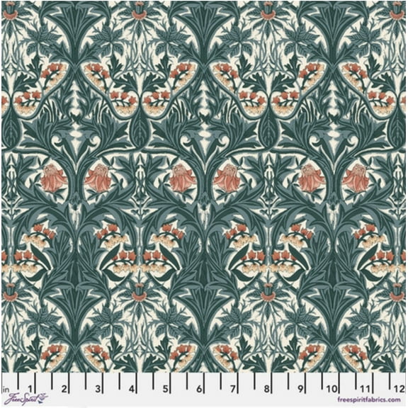 Free Spirit Morris & Co Emery Walker's LG Bluebell Webb's Blue Fabric By The Yard