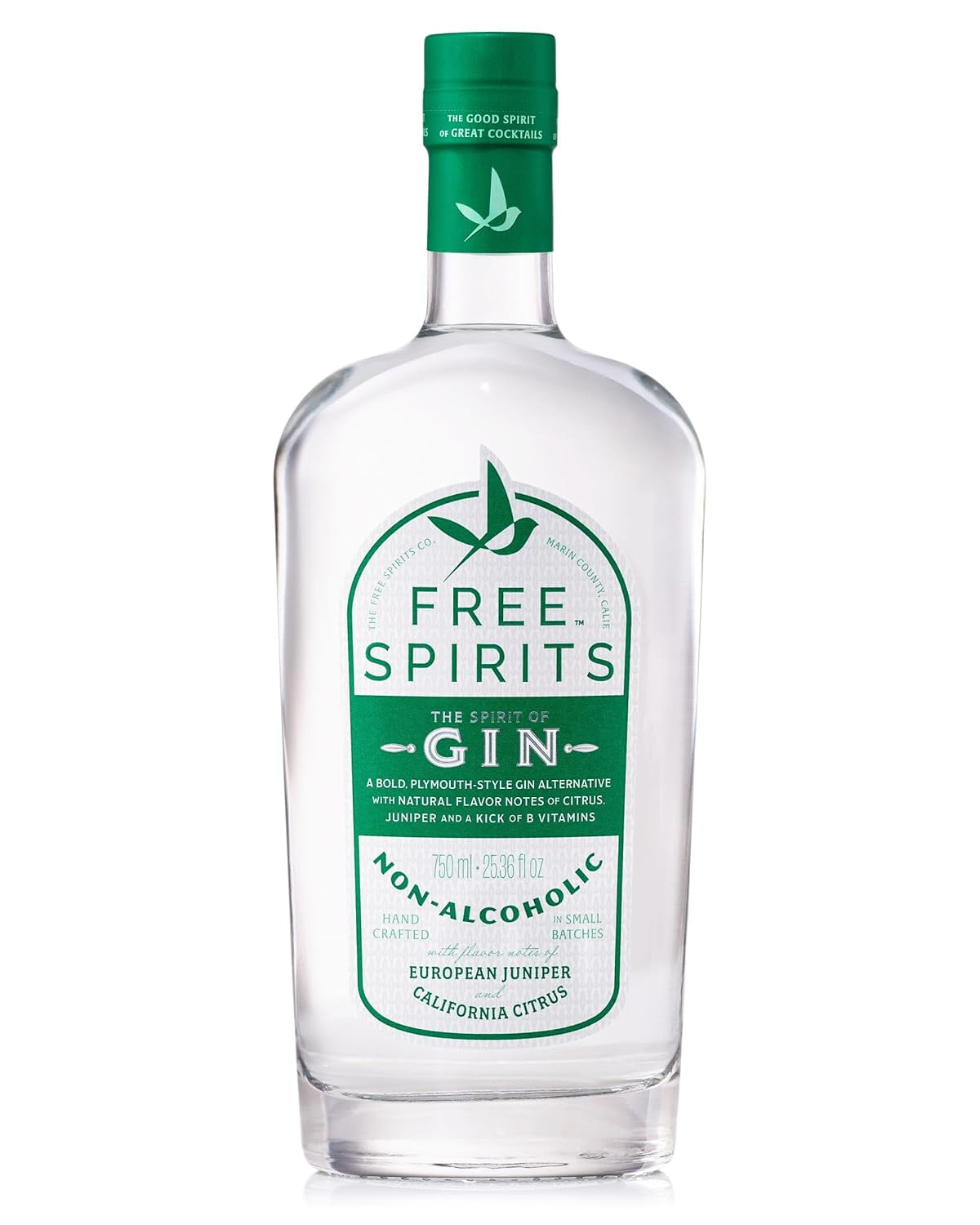 Free Spirits NonAlcoholic Gin Spirit Award Winning Gin Alternative Low Calorie, Vegan