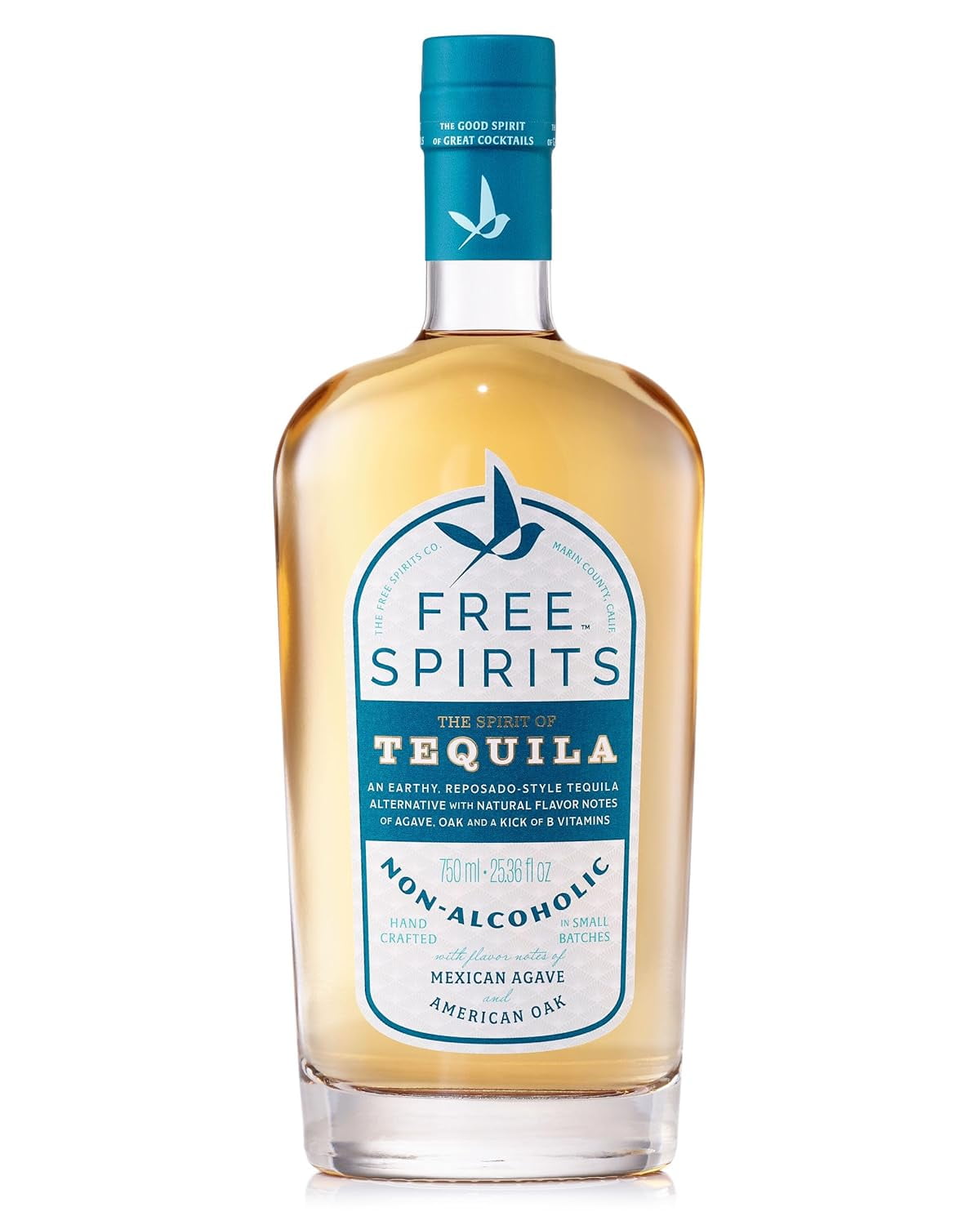 Free Spirits - Non-Alcoholic Tequila Alternative - Award-Winning - The Spirit of Tequila - Low Calorie, Low Sugar, Vegan, Gluten-Free, Mood Lifting Vitamins -750ml