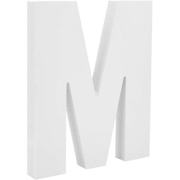 Free-Standing Alphabet 5.9" Letters White Wall Wood Letters Hanging Alphabet Decoration for Unfinished Art Craft Work DIY Words Block (M) White