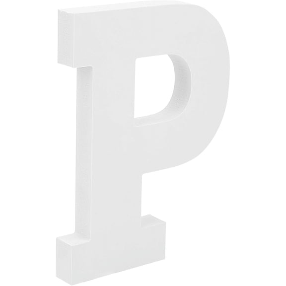 Free-Standing Alphabet 5.9 Letters White Wall Wood Letters Hanging Alphabet Decoration for Unfinished Art Craft Work DIY Words Block (P)