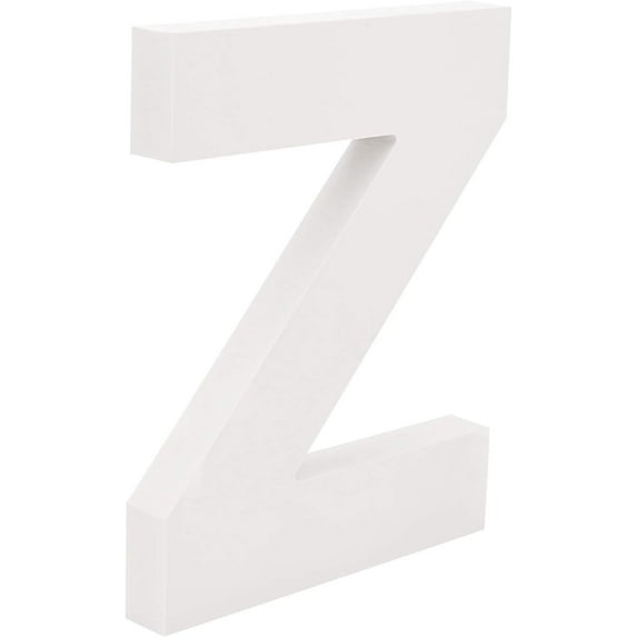 Free-Standing Alphabet 5.9" Letters White Wall Wood Letters Hanging Alphabet Decoration for Unfinished Art Craft Work DIY Words Block (Z)