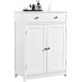 thumbnail image 1 of Free Standing Bathroom Cabinet with 1 Drawer 2 Doors and Adjustable Shelf, Wooden Entryway Storage Cabinet, 11.8D x 23.6W x 31.5H in, White, 1 of 9