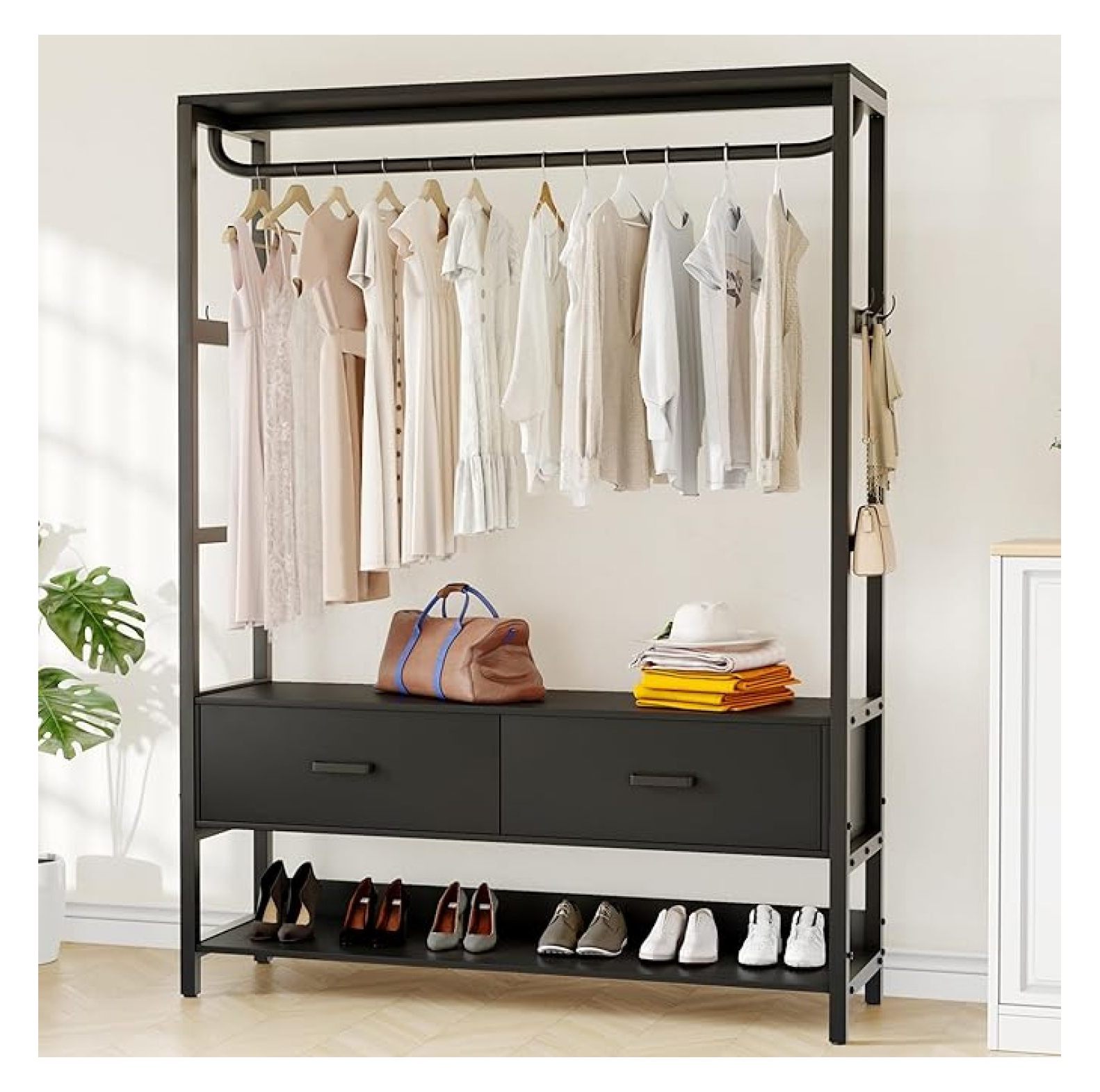 Free Standing Closet Organizer with Drawers and , Heavy Duty Metal ...