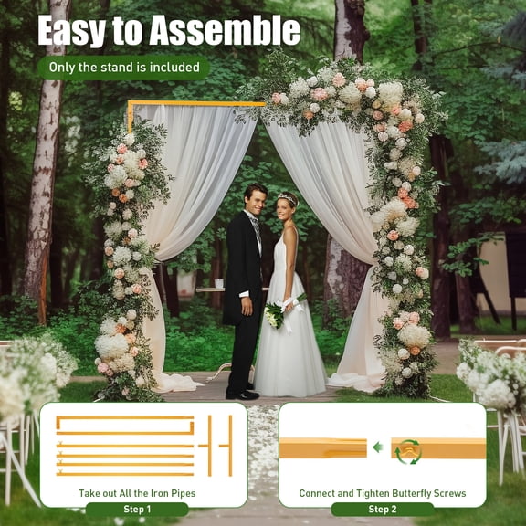 Free Standing DIY Decoration Yellow Adjustable Height Square Arch Stand for Weddings, Anniversaries