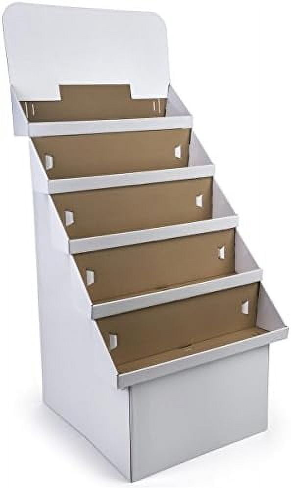 Cardboard Sample Rack Free-Standing Display Rack, White Corrugated Cardboard Construction ...