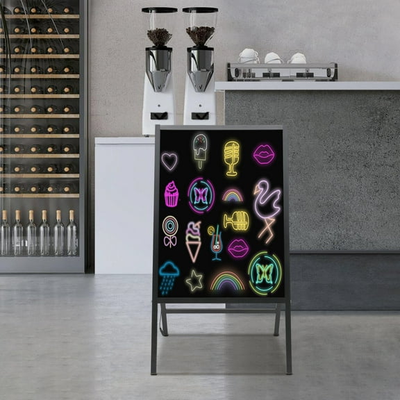 Free Standing LED Message Writing Board Illuminated Erasable Neon Menu Board for Homes, Restaurants