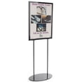 thumbnail image 1 of Free-Standing Metal Poster Stand with Round Heavy Base, 22-7/8 x 60 x 14-Inch, Double Sided, Gloss Black Finish, Top Loading (SLDEB28BLK), 1 of 1