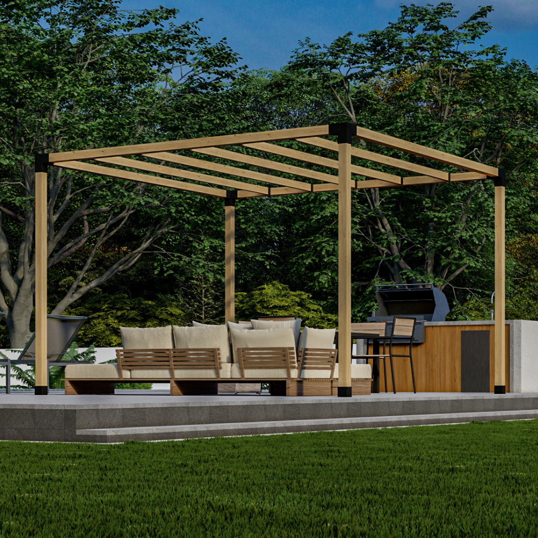 FreeStanding Pergola Kit for 4x4 Wood Posts (Any Size Up to 12' x 12