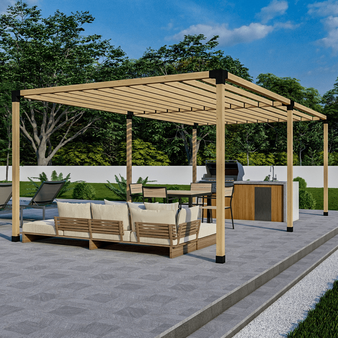 FreeStanding Pergola Kit for 4x4 Wood Posts (Any Size Up to 24' x 12