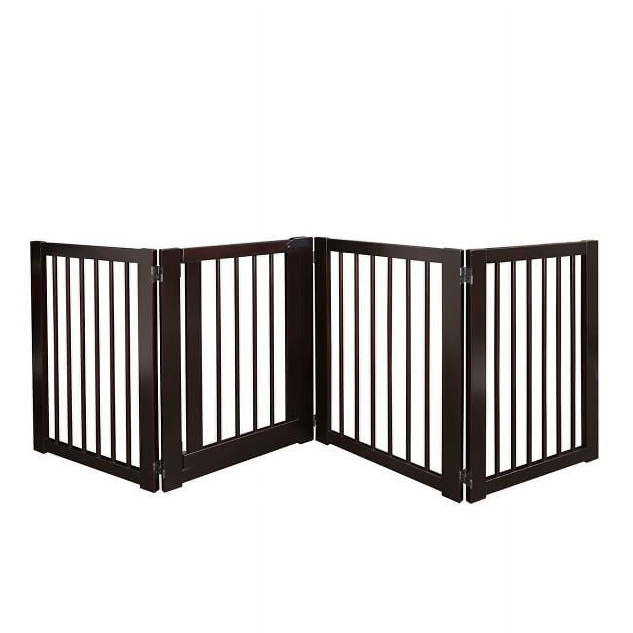 Free Standing Pet Gate with Door Espresso