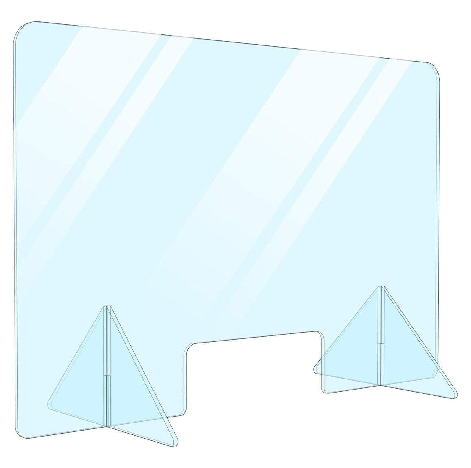 Free Standing Portable Protective Divider Plexiglass Desk Shield Sneeze