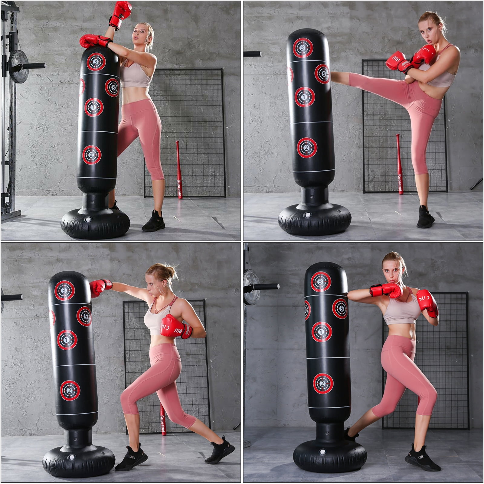 Free Standing Punching Bag, TWSOUL Heavy Duty Target Stand Punch Bags/Excellent Dummy For Boxing/Kick Boxing/Mixed Martial Arts/MMA Training Equipment