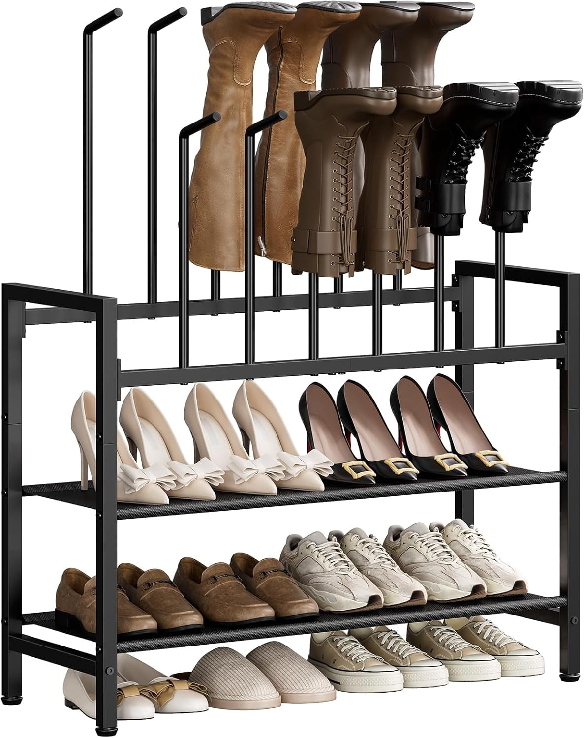 Boot Rack Price Free Standing Shoe Racks, 4-Tier Boot Rack Organizer for Tall Boots ...